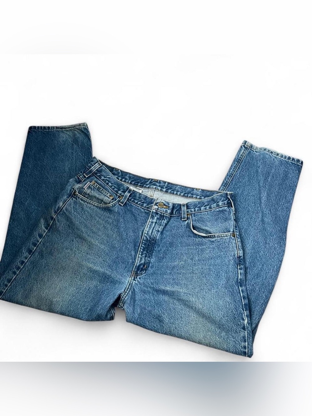 Vintage Carhartt B17 DST relaxed fit jeans in a medium wash denim